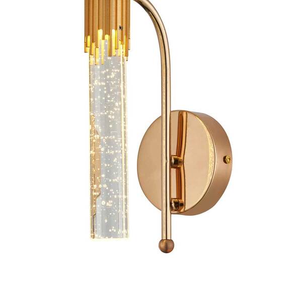 Arandela Dourada Cristal Bolha Led 5w 3000k Bivolt