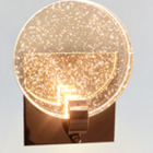 Arandela Dourada Cristal Redondo 16cm Led 5w 3200k Bivolt