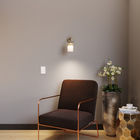 Arandela de Parede Dourada e Âmbar Alumínio e Vidro Kandelero Inspire