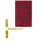 Arandela Dourado De Cupula Quadrada Floral Vermelho
