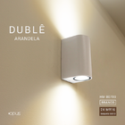 Arandela Dublê Branca Facho Duplo Dicroica Mr16 Opus + Led 7w
