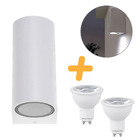 Arandela Dublê Branca Facho Duplo Dicroica Mr16 Opus + Led 7w