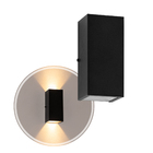 Arandela Duplo Facho Longo Preta + 2 Lâmpada Led Gu10 6w 3000