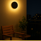 Arandela Eclipse 12w Externa/interna Preto Para Parede 3000k