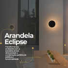 Arandela Eclipse 12w Externa/interna Preto Para Parede 3000k