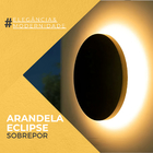 Arandela Eclipse 12w Externa/interna Preto Para Parede 3000k