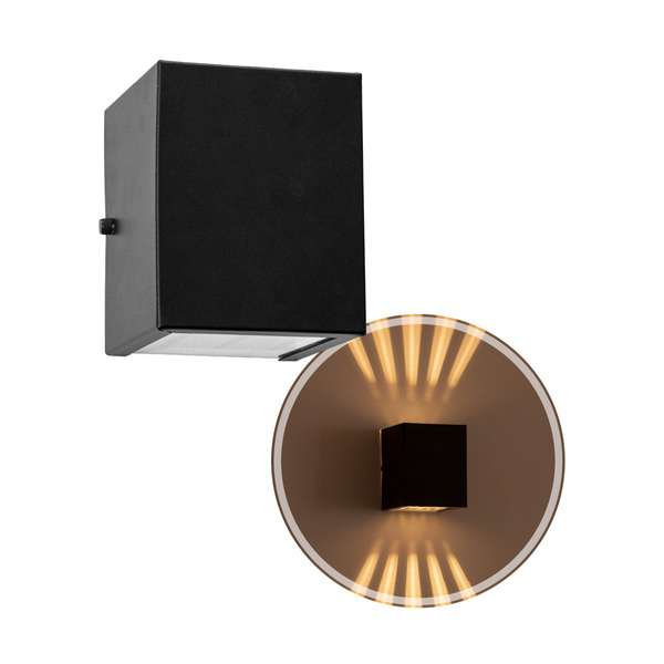 Arandela Efeito 10 Fachos Alumínio Interna / Externa Preta St