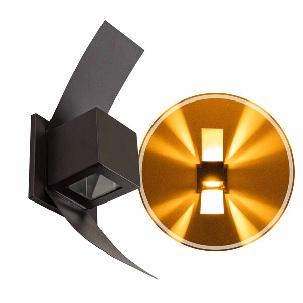 Arandela Efeito 2 Focos Box Aba Externa Interna Parede Marrom