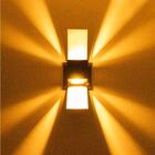 Arandela Efeito 2 Focos Box Aba Externa Interna Parede Preta