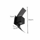 Arandela Efeito 2 Focos Box Aba Externa Interna Parede Preta