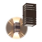 Arandela Efeito 6 Frisos Alumínio Externa Marrom + Led G9 Bq