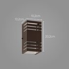 Arandela Efeito 6 Frisos Alumínio Externa Marrom + Led G9 Bq