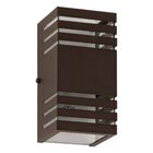 Arandela Efeito 6 Frisos Alumínio Externa Marrom + Led G9 Bq