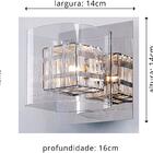 Arandela em Aço, Vidro e Alumínio 13x15cm Bella para 1 Lâmpad