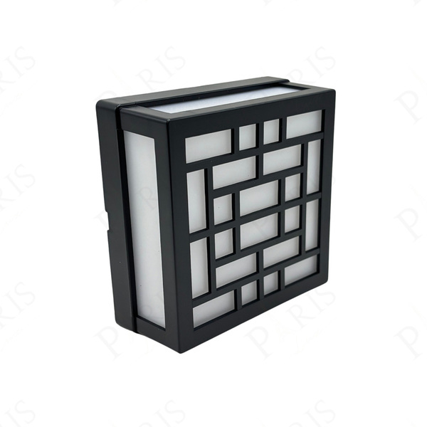 Arandela Em Acrílico Preto 12cm Ip65 Led 8w 3000k Bivolt