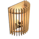 Arandela Em Mdf - Completa