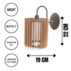 Arandela Em Mdf - Completa