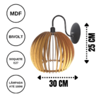 Arandela Em Mdf - Completa