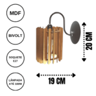 Arandela Em Mdf - Completa