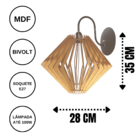 Arandela Em Mdf - Completa