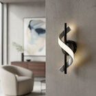 Arandela Espiral Preto E Cromado 30cm Led 10w 3000k Bivolt