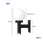 Arandela Externa 1611p Preta Incolustre