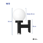 Arandela Externa 1613g Preta Incolustre