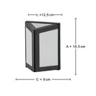 Arandela Externa E27 Preto IP42 Triangular Lente Leitosa Dital