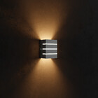 Arandela Externa Eco Retangular 3 Frisos 2 Focos Bivolt E27 M