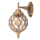 Arandela Externa Ouro Velho Alumínio e Vidro IP43  Rodez Biancoluce