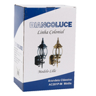 Arandela Externa Preto Alumínio e Vidro IP43 Lille Biancoluce