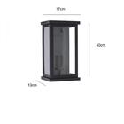 Arandela Externa Retangular Vidro Transparente Preta Bivolt