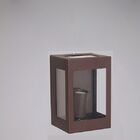 Arandela Externa Retro Quadrada 5 Vidros 20cm Marrom Rl