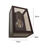 Arandela Externa Retro Quadrada 5 Vidros 20cm Marrom Rl