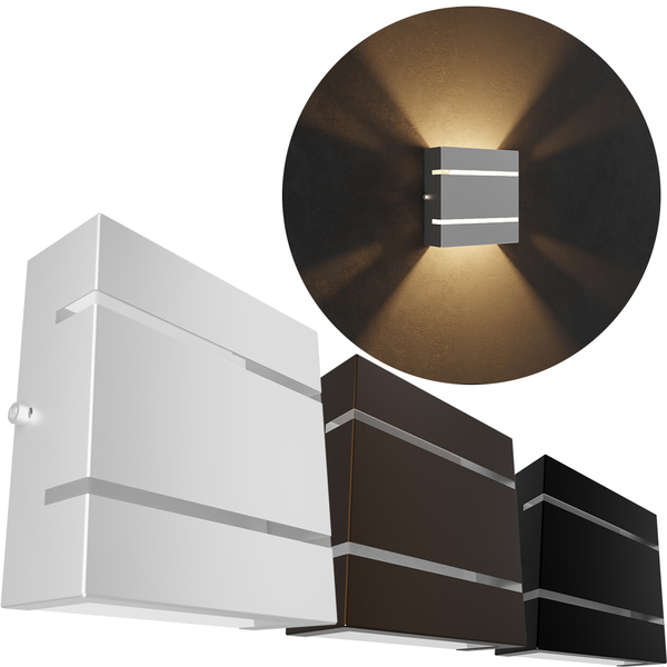 Arandela Externa Slim 2 Frisos 2 Fachos Soquete G9 Mf103 Bran