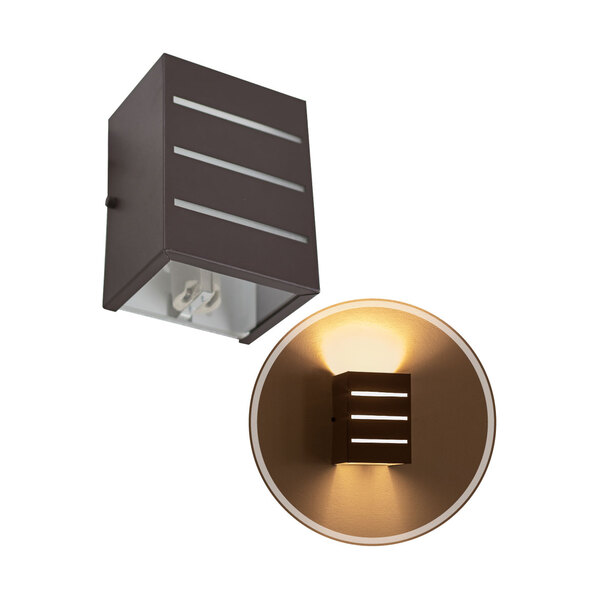 Arandela Frisada 2 focos grande e27 luminaria marrom em alumí