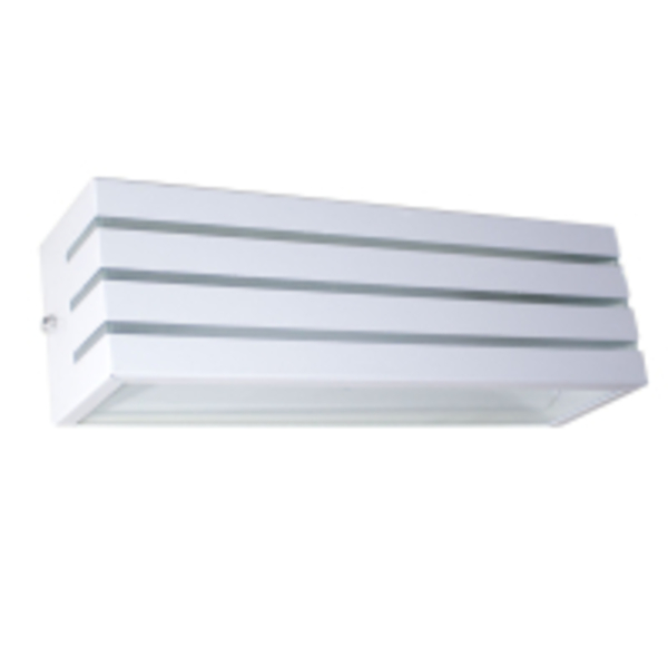 Arandela frisada 30cm branca + lâmpada led 12w 3000k branco q