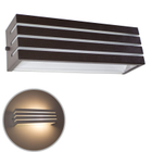 Arandela frisada 30cm marrom + lâmpada led 12w 3000k branco q