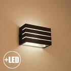 Arandela Frisada Luminária Marrom Muro Parede Externa + Led G
