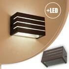 Arandela Frisada Luminária Marrom Muro Parede Externa + Led G