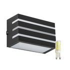 Arandela Frisada Policarbonato Preta p/ área Externa e Intern