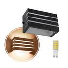 Arandela Frisada Retangular Preta + Led G9 5w Branco Quente S