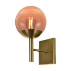 Arandela Globo Bronze Vidro Ambar