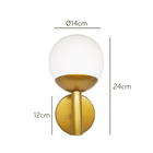 Arandela Globo Palle Dourada