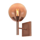 Arandela Globo Rose Gold Vidro Ambar