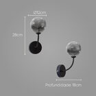 Arandela Grape Preto Fosco Globo Vidro P/g9 Zr112- Sky Starlu