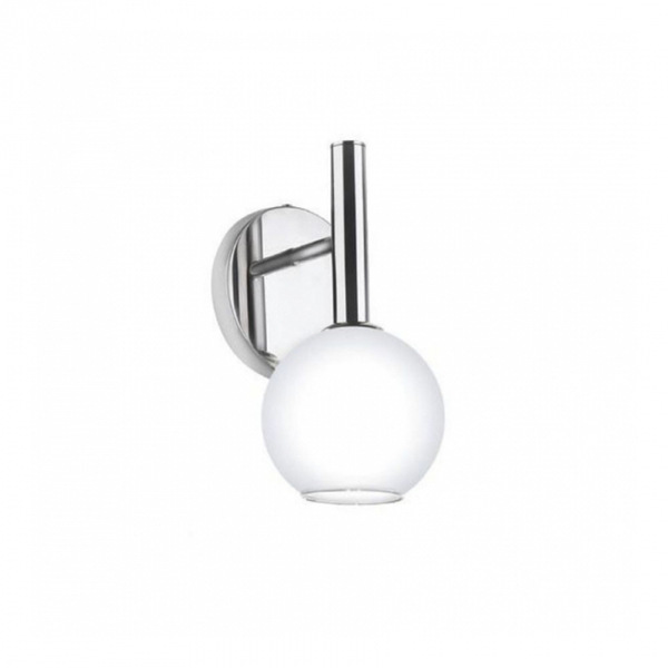 Arandela Haste Redondo 23x12x13cm Metal E Vidro