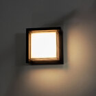 Arandela Iglu Preta Quadrada 16x16cm12w 3000k Ip65 St448