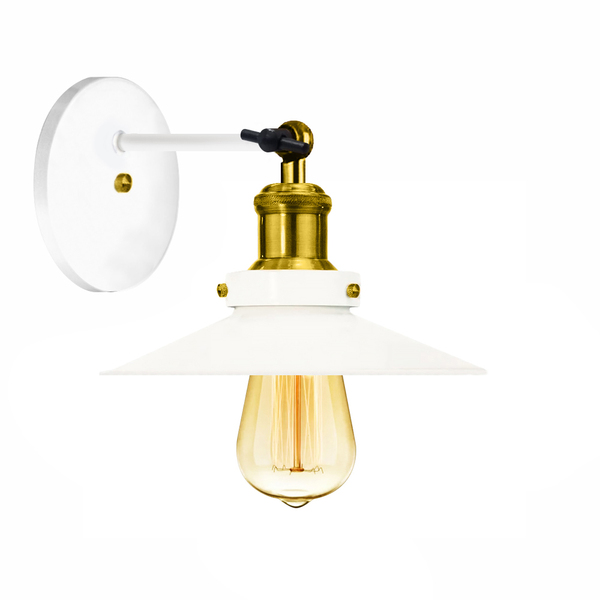 Arandela Industrial Vintage Retro Nordic Branco Com Dourado