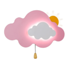 Arandela Infantil Nuvem Rosa 26cm Led 14w 3 Em 1 Bivolt La104